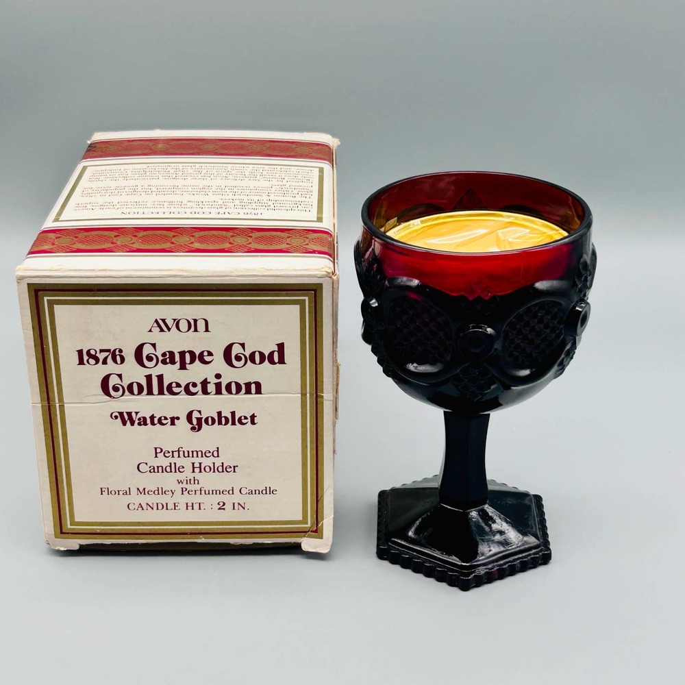 Vintage Avon Cape Cod Water Goblet/Candle Holder
